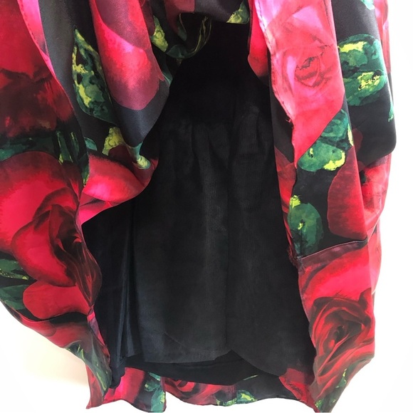 Blondie Nites Rose Print Halter Evening Gown - Picture 6 of 9